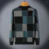 Herrtröjor Koreansk version Stickad Cardigan Casual Color Matching Sweater Autumn Clothing Män Högkvalitativ YM1047