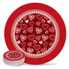 Tovagliette San Valentino Cuore rosso Set in ceramica Caffè Sottobicchieri per tazze da tè Accessori da cucina Tovaglietta rotonda