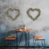 Fiori decorativi Cornici ghirlande in legno Anelli a forma di cuore non finiti Artigianato appeso Forma floreale Cerchio Ghirlanda San Valentino Matrimoni Decorazioni per feste