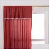 Rideaux Rideaux Coton Lin Américain Solide Plaid Accueil Fenêtre Glands Blackout Valance Pour Les Rideaux De Chambre De Luxe Salon Drop Otqv0