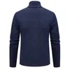 Pulls pour hommes 1pc hommes automne hiver cardigan pull poches fermeture éclair patte de tricot manteau col montant nervuré modèle de vague