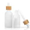 Vitt porslinglas Essential Oil Bottles Skin Care Serum Droper Bottle With Bamboo Pipette 10 ml 15 ml 20 ml 30 ml 50 ml 100 ml QBUXS KWCBH