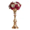 Bougeoirs 45/50 cm Vases à fleurs Titulaire plaqué or Chandelier en métal Accessoires de mariage Route Plomb El Stage Décor