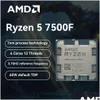 Процессор Ryzen 5 7500F R5 37 ГГц 6 ядер 12-поточный процессор 5 нм L332M 100000000597 Разъем Am5 герметичный и без вентилятора 240123 Прямая доставка Oto8Q