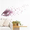 Wandaufkleber Beautif Wimpern Blumen Schmetterling für Kinderzimmer Schlafzimmer Dekoration Mädchen Abziehbilder Kreative Kunst PVC Poster Drop Lieferung Dhx9L