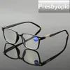 Sonnenbrille Mode Herren Lesebrille Unisex Anti-Blau Business Presbyopie Brille Retro Fernsicht verschreibungspflichtige Brillen 0 bis 4,0