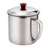 Mugs Stainless Steel Water Cup With Cover Household Adult Drinking Travel Camping Picnic Accessories