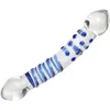 Double Ended Glass Dildo With Swirls Bumpy Spiral Wand Crystal Dong Penis Female Masturbation Anal Butt Plug Adult Masturbator 240130