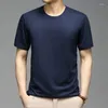 Smart hemkontroll est Xiaomi Ice Silk T-shirt Män sommarhudvänliga andningsbara enkel casual runda nacken Solid färg Korta ärmar