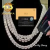 Hot Selling 13Mm Baguette Diamond Moissanite Sier Iced Out Hip Hop Ketting Lab Grown Tennisketting