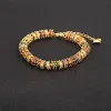 Fashion Yellow Gold Chain Bead Bracelet for Colorful Crystal Zircon Shape Charm Wedding Party Jewelry