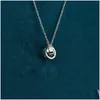 Pendant Necklaces Fashion Classic Design Love Screw Cap Necklace For Men Women Double Loop Ring Fl Cz Two Rows Diamond Jewelry Colla Dhboe