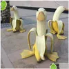 Garden Decorations Banana Duck Creative Decor Scptures Yard Vintage Gardening Art Whimsical Peeled Home Statues Crafts Drop Delivery Dh1Tv