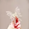 Hårklipp 2024 Butterfly Catch Clip Rhinestone Claw Sweet Pearl Accessories Female Fairy Temperament Small