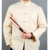 Ropa étnica Chino Tradicional Manga Larga Algodón Tang Traje Wu Shu Tai Chi Top Shaolin Wing Chun Camisa Disfraces Artes Marciales