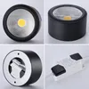 Taklampor 4typer Dimble LED Downlight Cob Spotlight AC85-265V 7W 9W 12W 15W 18W Aluminium Ytmonterad lampa inomhusbelysning