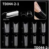 Falska naglar 500/600 st akrylpress på konsttips flinger Clear Coffin Gel Extension System Fake Nail Manicure Tool Drop Delivery Health Otghm