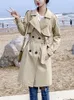 Aelegantmis Trench lungo casual da donna con fasce Doppio petto Giacca a vento da donna Chic Cappotto da ufficio Capispalla da donna 240202