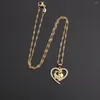 Pendant Necklaces SUNSLL Father Mother Son Daughter CZ Zircon Gold Color Heart Family Charm Love Mother's Day Jewelry Gifts