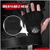 Cykelhandskar Sport Viktlyftning Half Fing Finger Gym Träning Träning Bodybuilding Gymnastik Handpalm Protector -Säker män Kvinnor släpper otlzr