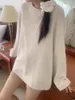 Malhas femininas outono rendas até oco para fora cardigans coreano meados de comprimento solto de malha topos feminino y2k e-girl manga longa blusas casuais