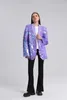 Designer Niche Womens Oversize Wide Purple Sequin Blazer Fallwinter 240130