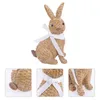 Gartendekorationen Dekor Mini Harz Figuren Fliege Krawatte Ostern Rattan Figur handgewebtes Modell Statuen