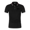 2024 esporte moda 2024 polos curtos camisa polo masculina de manga alta camiseta casual pescoço roupas