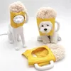 Abbigliamento per cani 2024 Cappello per animali domestici Berretto in pelle Materiale Copricapo Birra di Natale Festa Cani caldi antivento Divertenti Puntelli Cospaly Costume Vestiti