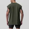 Regatas masculinas simples de grandes dimensões fitness top homens roupas de ginástica malha de secagem rápida musculação stringer singlet treino muscular sem mangas camiseta