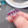 Cluster Rings Meibapj Green/Pink/Orange/Blue Moissanite Diamond Fashion Ring For Women 925 Sterling Silver Fine Wedding Jewelry