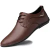 Merk Spring Echte nieuwe zacht lederen bruiloftsbedrijf Casual Flats Vintage Handmade Oxford Shoes For Men Black 5893