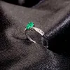 Cluster Rings Women's Luxury And Generous Sterling Silver 925 Engagement Ring Gemstone Natural Emerald Jewelry Original Date
