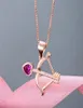 Ny ankomst 100 S925 Sterling Silver Embedded Zircon Creative Love Bow and Arrow Necklace Cupid039s Arrow Women Rose Gold Pend5957561