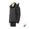 Mens Down Parkas Winter Fourrure Parka Homme Jassen Chaquetas Ytterkläder Wolf Fur Hooded Manteau Wyndham Canada Jacketrock Hiver Doydo Oty0l