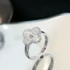 Designer Ring Van Clover Ring Cleef Four Leaf Clover Ring Designer Jewelry Van Cleff Rings Clover Ring For Women Plated With 18k Gold Full Diamond Lucky Grass Couple Ri