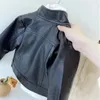 Printemps automne enfants garçons filles veste en cuir veste mode beau bébé manteau à glissière vêtements d'extérieur pour enfants veste en cuir 240122