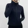 Roupas Yoga Slova Longa Casa Esportiva Cropped Lu-38 Mulheres Zip Fitness Winter Warm Gym Top Activewear Running Coats Roupas de treino Mulher 97