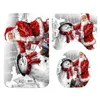 Shower Curtains Santa Christmas Print Toilet Bathroom Mat And Curtain Four-Piece Set Kitchen Rugs Mats Floor Carpet Doormats30 Drop D Dhn2T