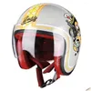 Caschi moto Dot Appd Casco Germania Stile Vintage Retro Moto Open Fl Face Capacete Uomo Donna Four Season Drop Delivery Dhbzp