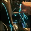 Interior Decorations Motoers 5M Car Accessories Atmosphere Lamp El Cold Light Line With Usb Diy Decorative Dashboard Console Led Amb Dhbyi