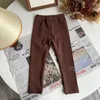 Byxor barn kläder barn leggings 2024 vårens höstflickor koreansk stil enkel fast färg mjuk bekväm baby