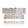 Grillz Dental Grills Grillz Baguette Set Teeth Top Bottom Rose Gold Sier Color Mouth Hip Hop Fashion Jewelry Rapper 871 Q2 Drop Del Dhm2R