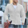 Pulls pour hommes Fourniture transfrontalière Amazon Européenne et américaine Automne Hiver Mode Revers à manches longues Slim Fit Knitwea Drop Deliver Otrpm