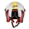 Casques de moto Casque rétro Moto quatre saisons Allemagne Style Vintage FL Face Capacete Hommes Femmes Open Dot Appd Drop Livraison Automobi Otumd