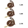 Dog Collars Soft Braided Puppy Gift Small Medium Large Outdoor With Carabiner Cowhide Leather Leash Pet Supplies Handle Strong Training