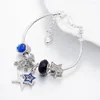 Charm Bracelets Design Adjustable Bracelet Sapphire Blue The Moon And Stars Beaded Charms Special Offer Jewelry Bangles Chain For Women