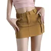 Skirts Y2k Women's Tooling High Waist Cargo Mini Skirt Harajuku Clothes Fashion Streetwear Bodycon Slim Short Mujer Jupe