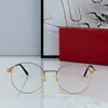 Gold Carti Glasses Solglasögon Mens Women Classic Square Leisure Luxury Roundness Gogglesmulticolor Fashion Frames Sunglass Partihandel med Box Lunette Buffs