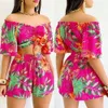 Diseñador de ropa de mujer Estilo urbano de verano Moda para mujer Modelos de conjuntos casuales para mujeres tops Pantalones cortos estampados sexy damas casual Manga corta Ropa de mujerRZJ7